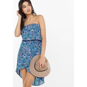 Express floral strapless dress